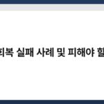신용회복 실패 사례 및 피해야 할 실수 4
