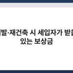 재개발·재건축 시 세입자가 받을 수 있는 보상금 6