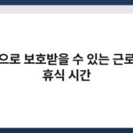법적으로 보호받을 수 있는 근로자의 휴식 시간 4
