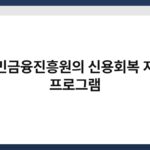 서민금융진흥원의 신용회복 지원 프로그램 6