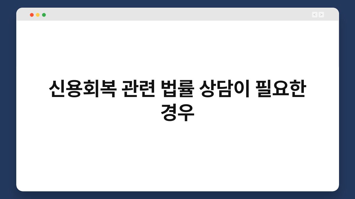신용회복 관련 법률 상담이 필요한 경우 1
