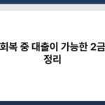신용회복 중 대출이 가능한 2금융권 정리 6