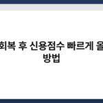 신용회복 후 신용점수 빠르게 올리는 방법 5