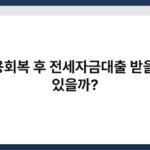 신용회복 후 전세자금대출 받을 수 있을까? 4
