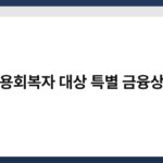 신용회복자 대상 특별 금융상품 7
