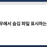 윈도우에서 숨김 파일 표시하는 방법 4