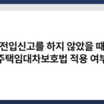 전입신고를 하지 않았을 때 주택임대차보호법 적용 여부 6