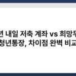 청년 내일 저축 계좌 vs 희망두배 청년통장, 차이점 완벽 비교 7