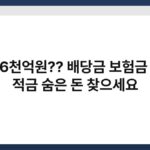 6조 6천억원?? 배당금 보험금 예금 적금 숨은 돈 찾으세요 2
