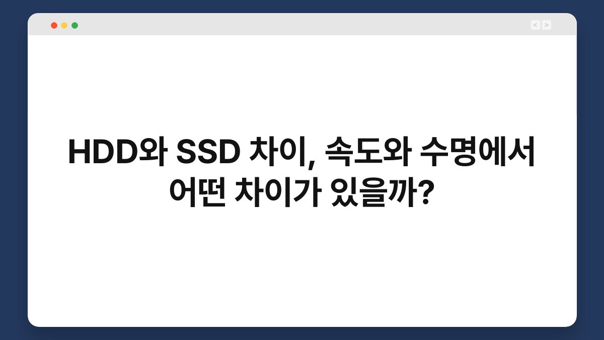 HDD와 SSD 차이, 속도와 수명에서 어떤 차이가 있을까? 1