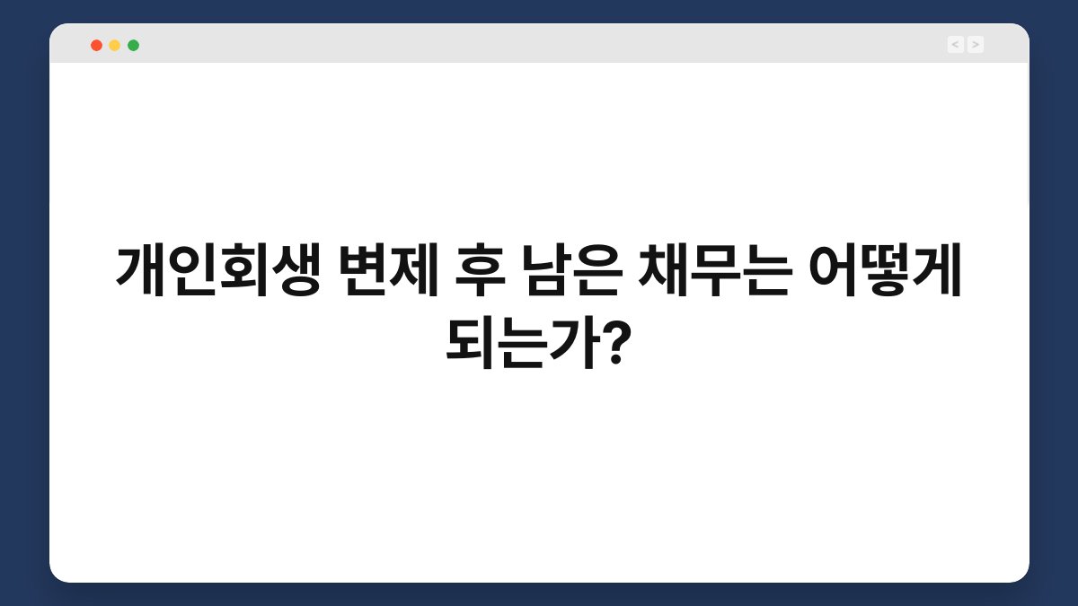 개인회생 변제 후 남은 채무는 어떻게 되는가? 1