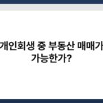 개인회생 중 부동산 매매가 가능한가? 5