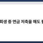 개인회생 중 연금 저축을 해도 될까? 4