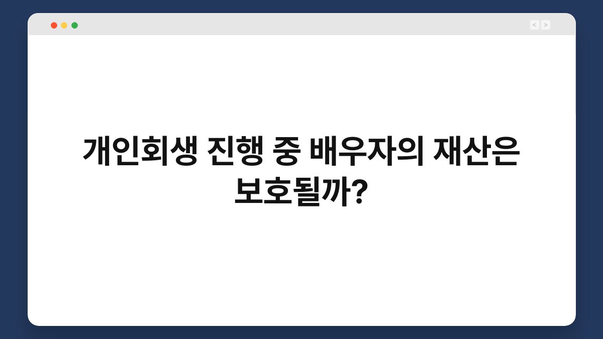 개인회생 진행 중 배우자의 재산은 보호될까? 1