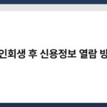 개인회생 후 신용정보 열람 방법 5