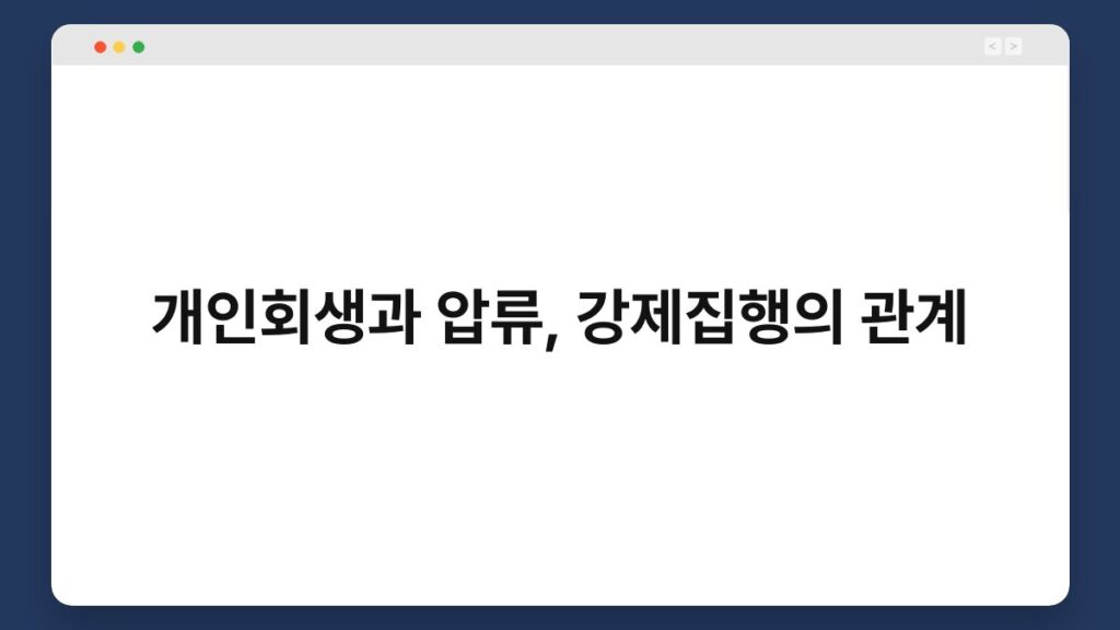 개인회생과 압류, 강제집행의 관계 1
