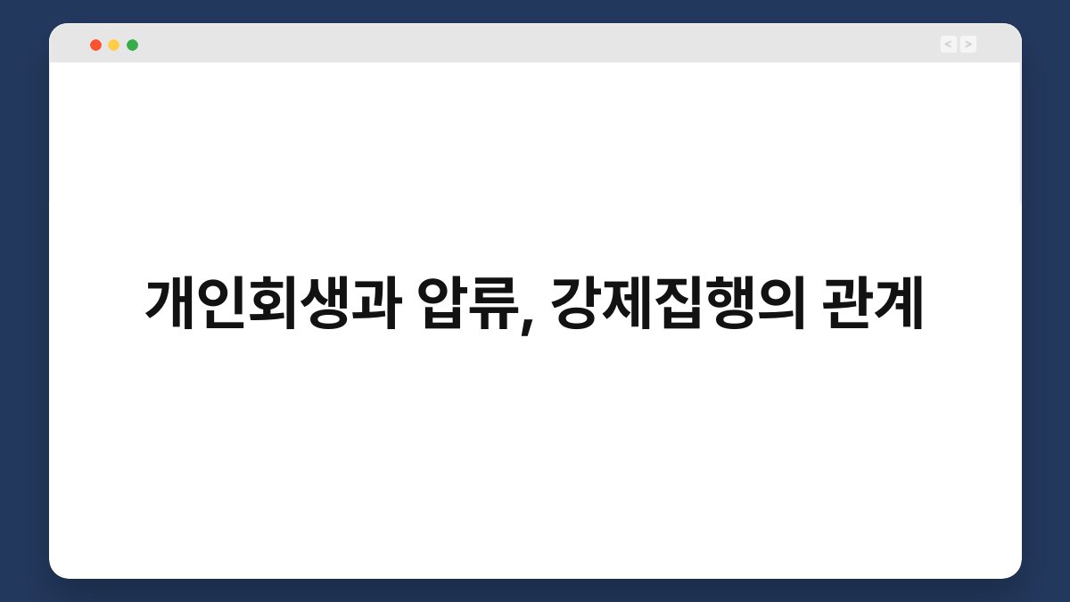 개인회생과 압류, 강제집행의 관계 1