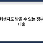 개인회생자도 받을 수 있는 정부지원 대출 3