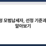 국세청 모범납세자, 선정 기준과 혜택 알아보기 5