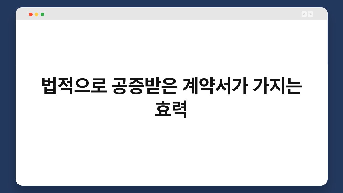 법적으로 공증받은 계약서가 가지는 효력 1