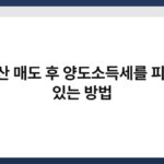 부동산 매도 후 양도소득세를 피할 수 있는 방법 5