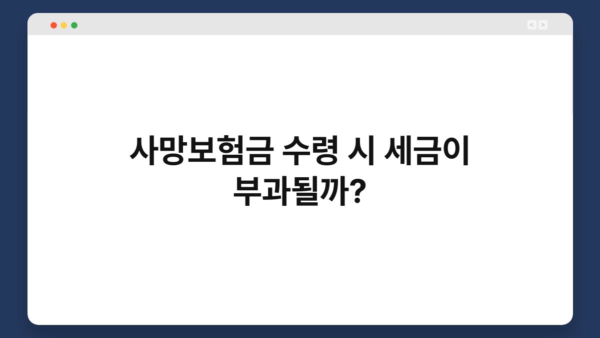 사망보험금 수령 시 세금이 부과될까? 1