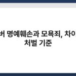 사이버 명예훼손과 모욕죄, 차이점과 처벌 기준 6