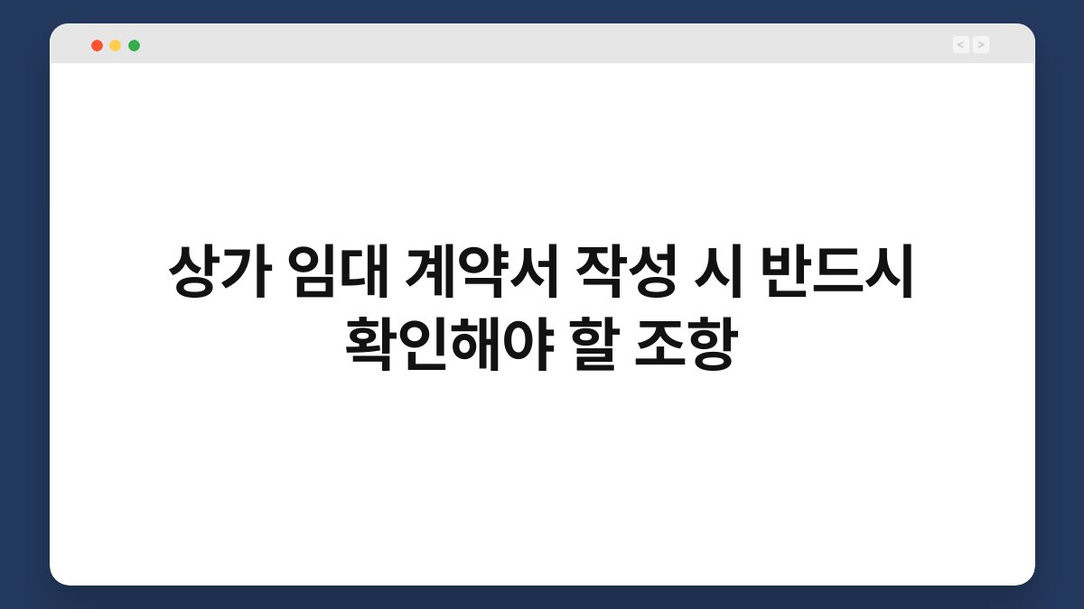 상가 임대 계약서 작성 시 반드시 확인해야 할 조항 1