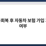 신용회복 후 자동차 보험 가입 가능 여부 7