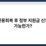 신용회복 후 정부 지원금 신청 가능한가? 6