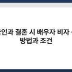 외국인과 결혼 시 배우자 비자 신청 방법과 조건 4