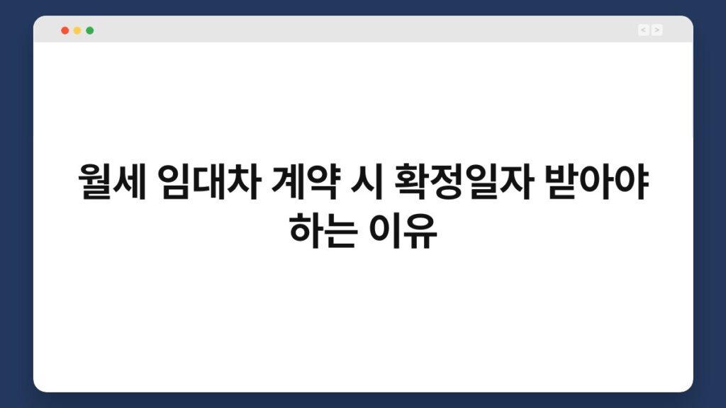 월세 임대차 계약 시 확정일자 받아야 하는 이유 1