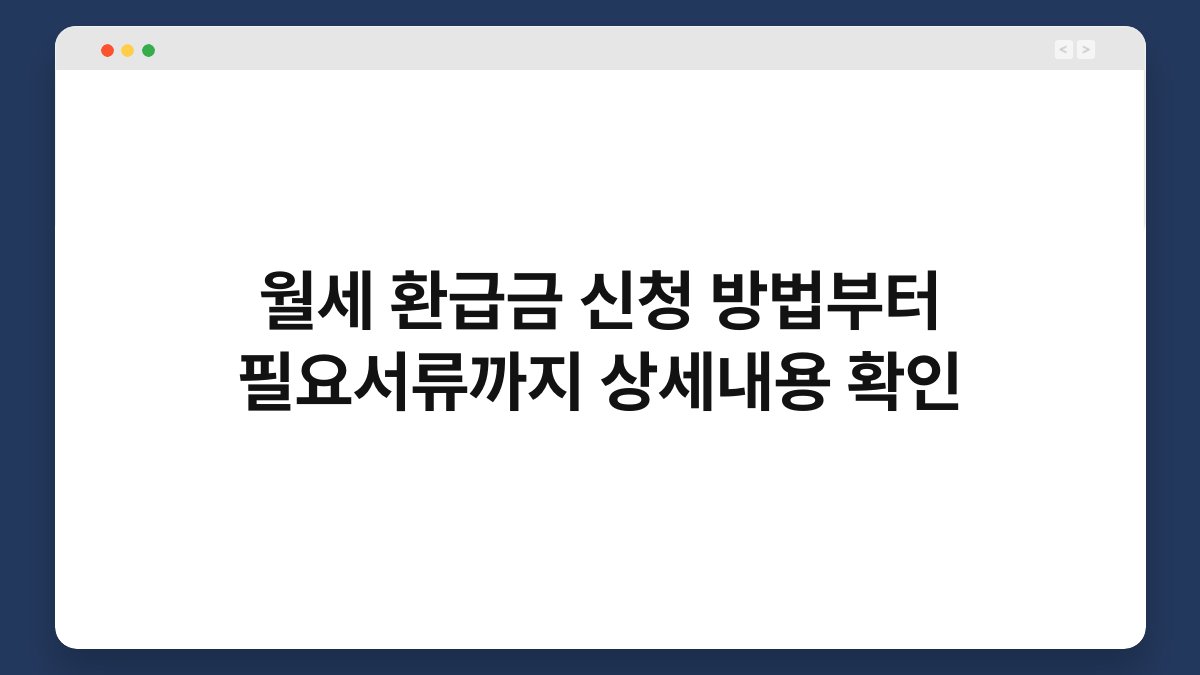 월세 환급금 신청 방법부터 필요서류까지 상세내용 확인 1