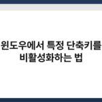 윈도우에서 특정 단축키를 비활성화하는 법 7