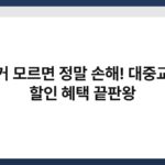 이거 모르면 정말 손해! 대중교통 할인 혜택 끝판왕 7