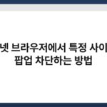 인터넷 브라우저에서 특정 사이트의 팝업 차단하는 방법 7