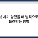 인터넷 사기 당했을 때 법적으로 돈을 돌려받는 방법 7