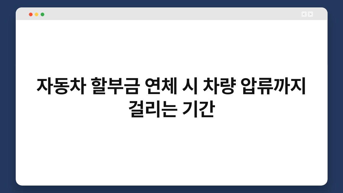 자동차 할부금 연체 시 차량 압류까지 걸리는 기간 1