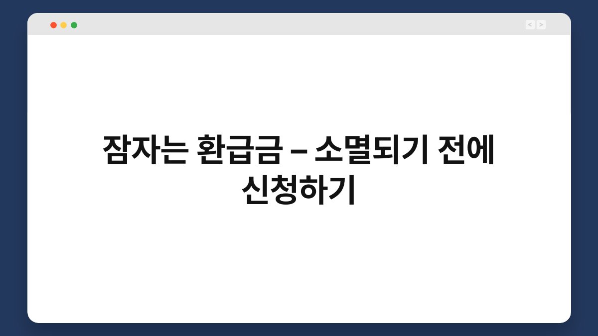 잠자는 환급금 – 소멸되기 전에 신청하기 1