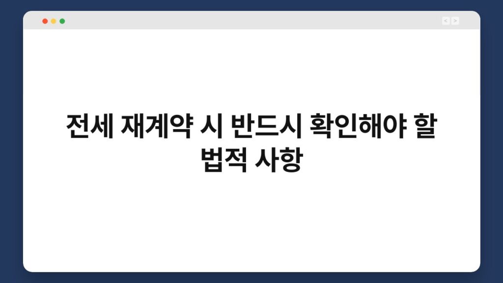 전세 재계약 시 반드시 확인해야 할 법적 사항 2