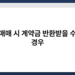 주택 매매 시 계약금 반환받을 수 있는 경우 7
