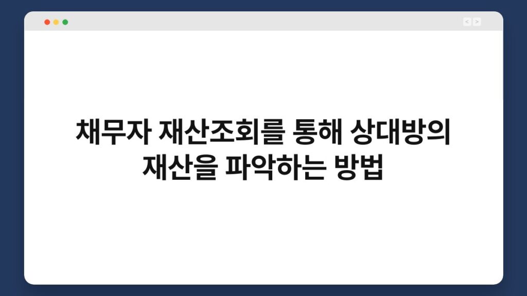 채무자 재산조회를 통해 상대방의 재산을 파악하는 방법 2