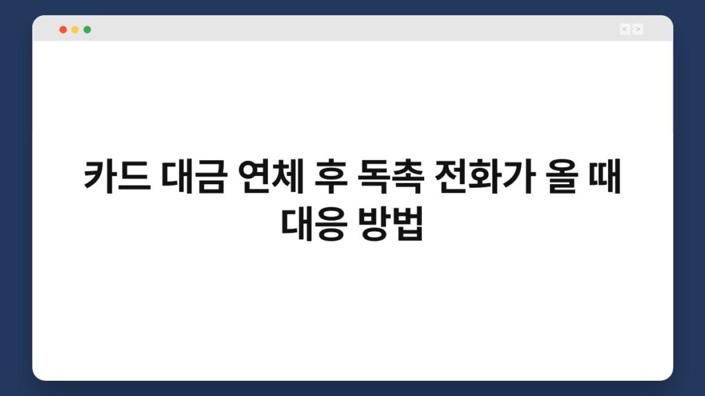 카드 대금 연체 후 독촉 전화가 올 때 대응 방법 1