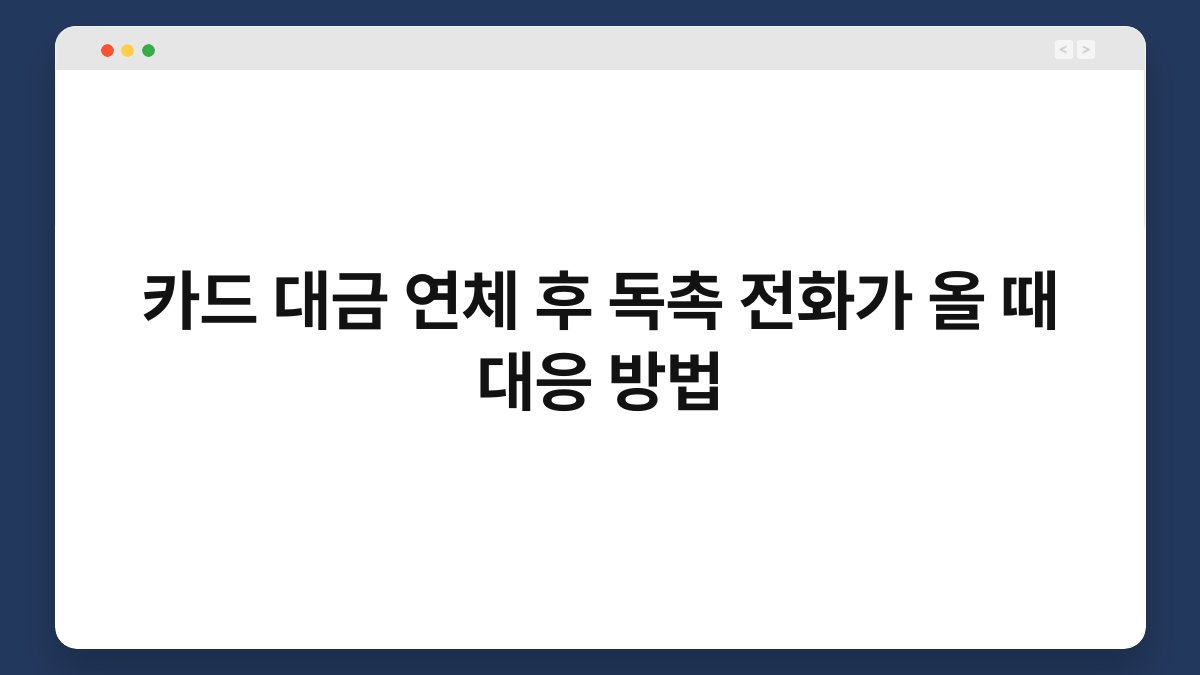 카드 대금 연체 후 독촉 전화가 올 때 대응 방법 1