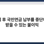 퇴직 후 국민연금 납부를 중단하면 받을 수 있는 불이익 5