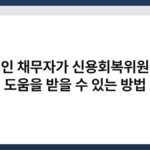 개인 채무자가 신용회복위원회 도움을 받을 수 있는 방법 3