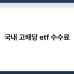 국내 고배당 etf 수수료 4