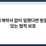 근로계약서 없이 일했다면 받을 수 있는 법적 보호 2