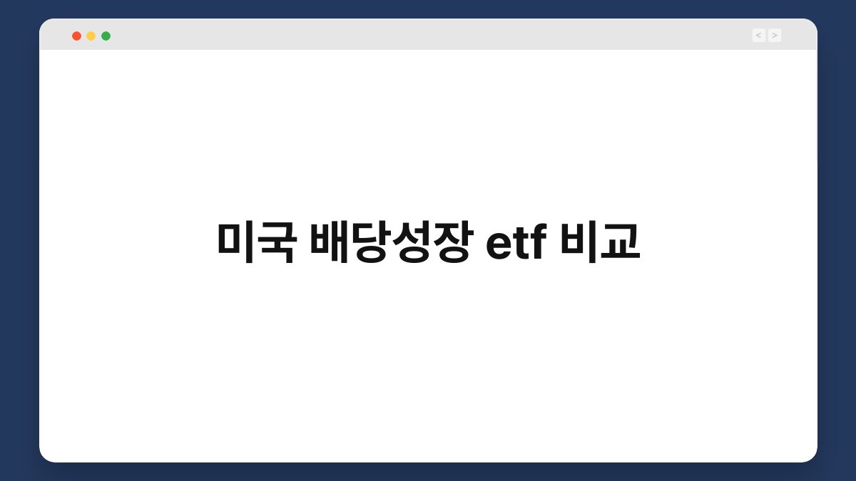 미국 배당성장 etf 비교 1