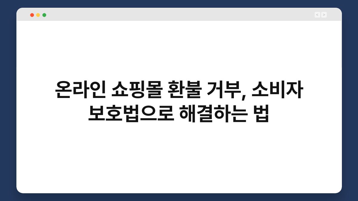 온라인 쇼핑몰 환불 거부, 소비자 보호법으로 해결하는 법 1